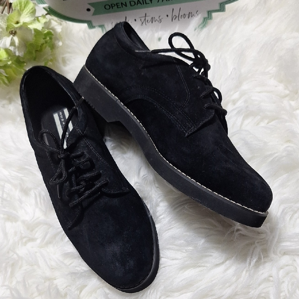 Hush Puppies Black Suede Oxfords